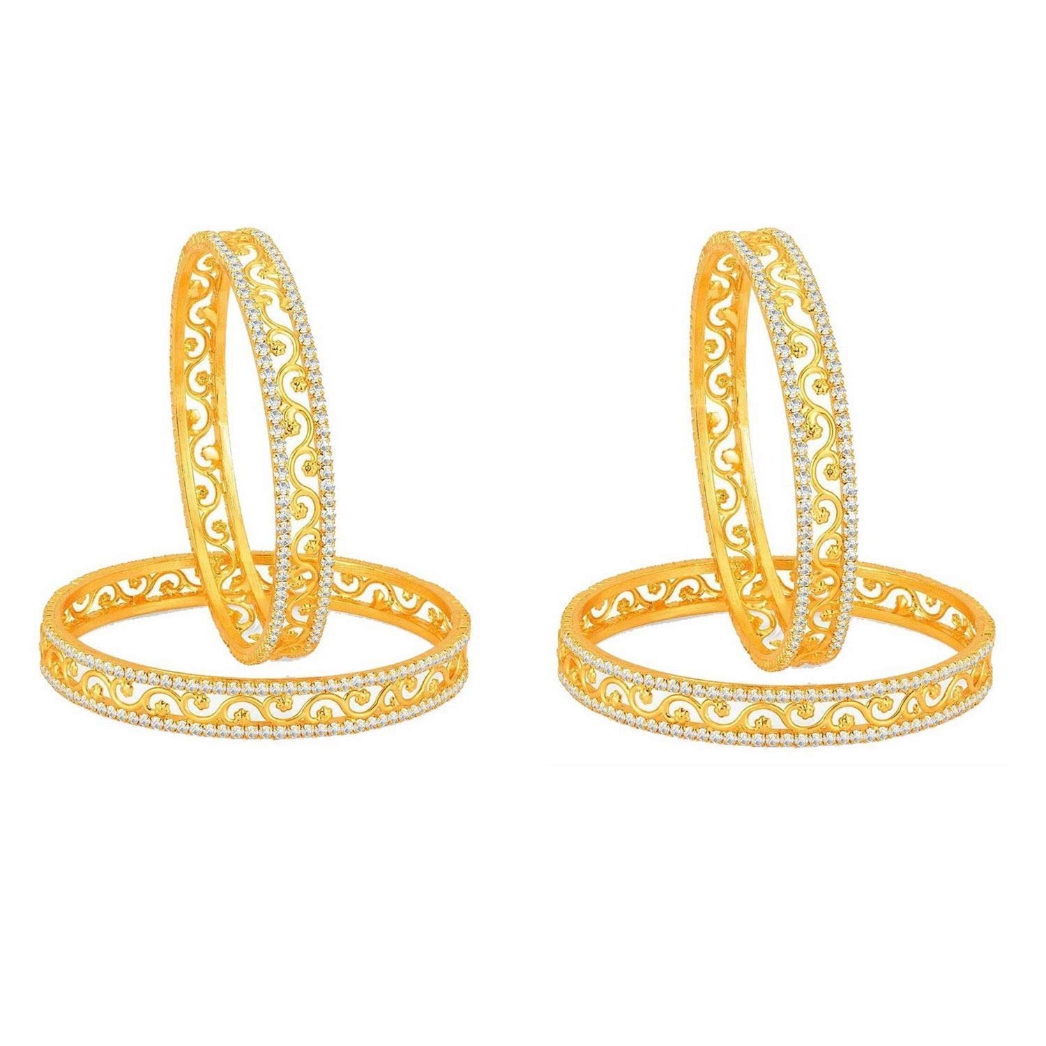 Efulgenz Indian Bollywood Traditional Ethnic White Cubic Zirconia Rhinestone Bracelet Bangle Set - Wedding Jewelry for Women - Perfect for Bridal, Party, and Festival Occasions