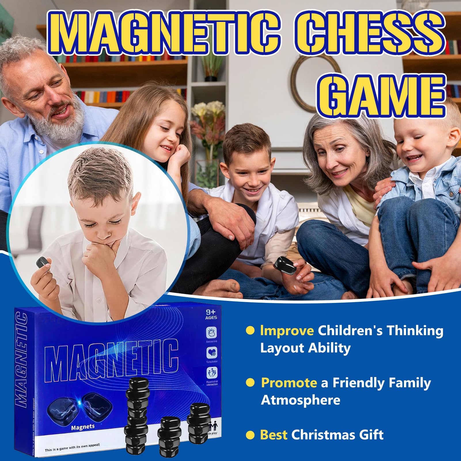 Magnetic Chess Set - 20 Piece Portable Chess Board Game for Kids & Adults | Travel, Party & Indoor Fun | Foldable Puzzle Game for Home & Outdoor Play