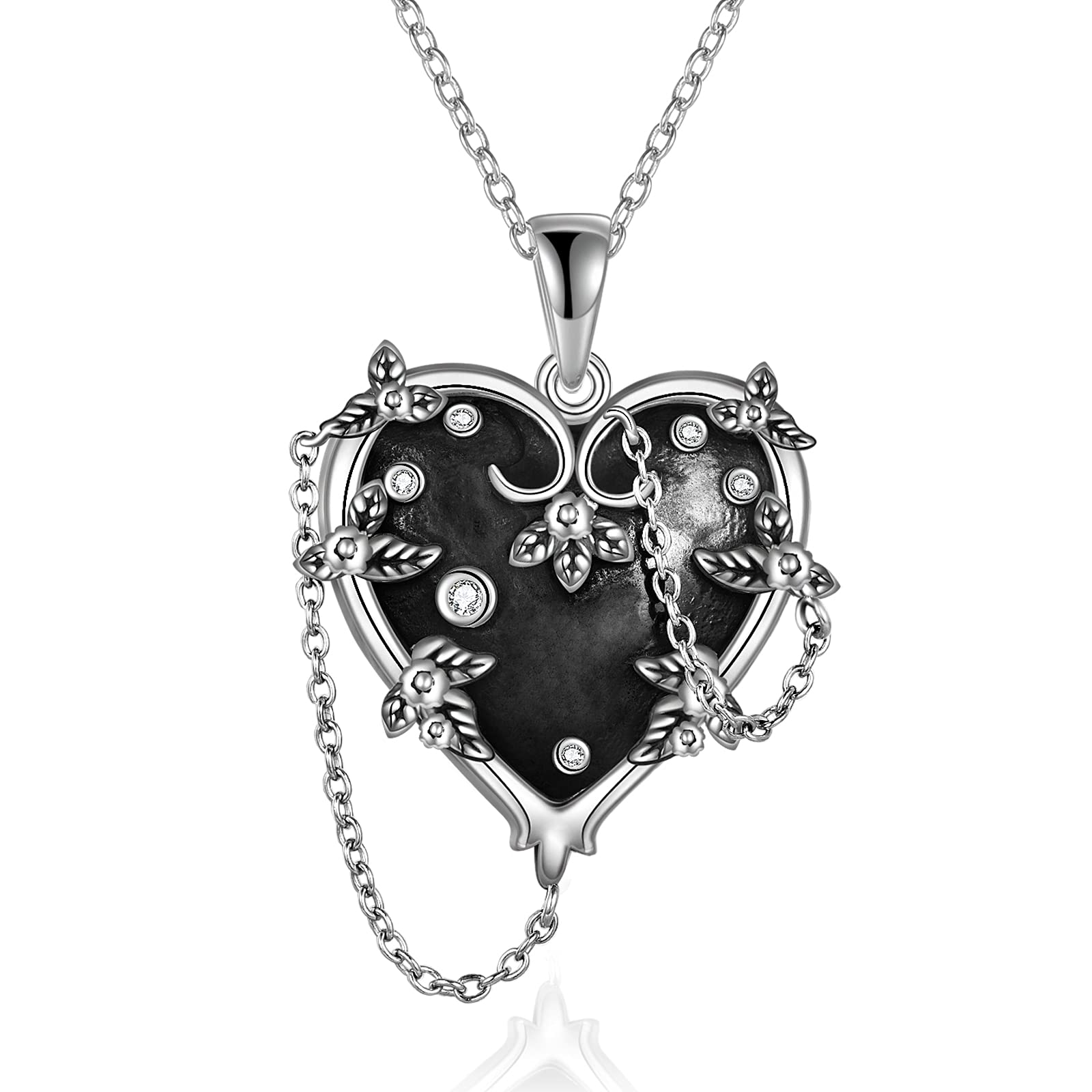 Gothic Jewelry Sets for Women - 925 Sterling Silver Emo Goth Necklace & Earrings Set | Halloween Gifts for Women | Perfect for Gothic Parties, Concerts & Alternative Fashion