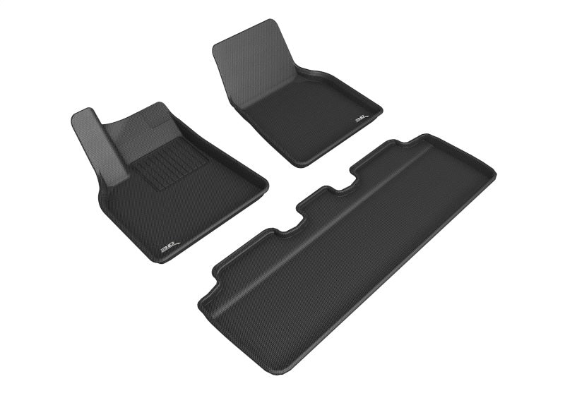 3D MAXpider All-Weather Floor Mats for Tesla Model Y (2021-2022) - Premium Custom Fit 1st & 2nd Row Liners - Black - Perfect for Daily Commute & Family Road Trips