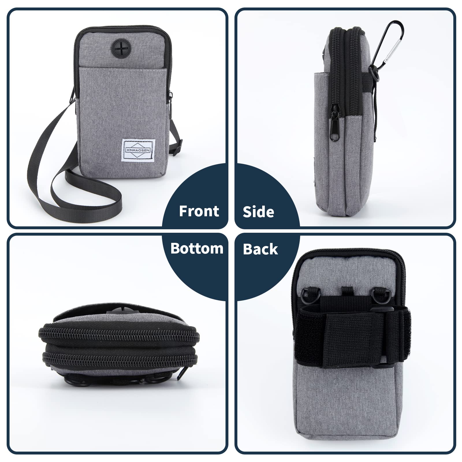 Waterproof Crossbody Phone Waist Bag - Travel, Running, Hiking & Gym Armband Wallet with Adjustable Strap (Black) - Perfect for Outdoor Activities & Hands-Free Convenience
