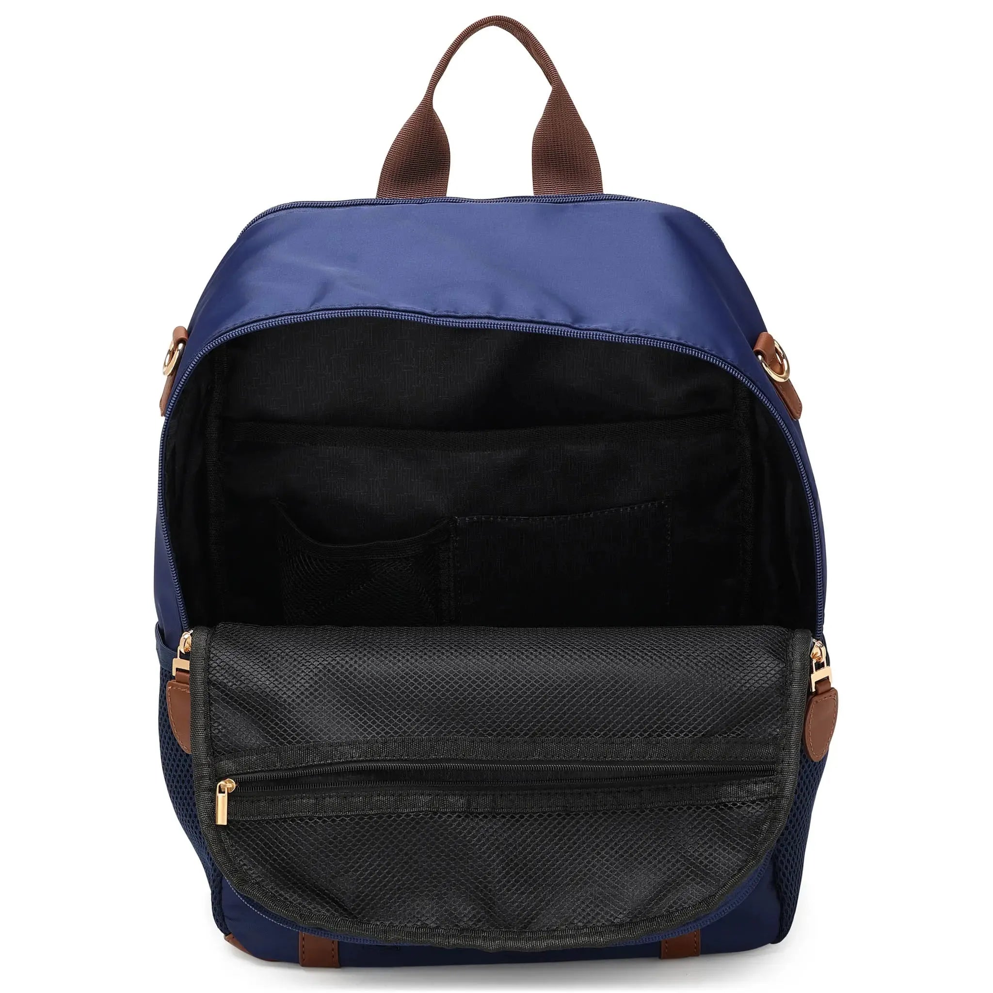 Premium 18L Twill & Vegan Leather Backpack for Travel, Work & College - Stylish Water-Resistant Laptop Bag with USB Charging Port | Perfect for Commuting, Business Trips & Campus Life