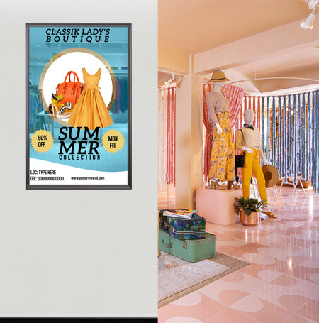 48x60 Large Poster Frame - Wide Face Metal Display with Quick Change Swing Open Design - Perfect for Art Prints, Photos, and Home Decor