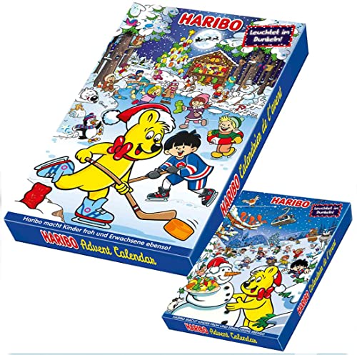 Haribo Advent Calendar with Glow in the Dark Surprises - 300g Countdown to Christmas Candy for Kids & Family Holiday Traditions