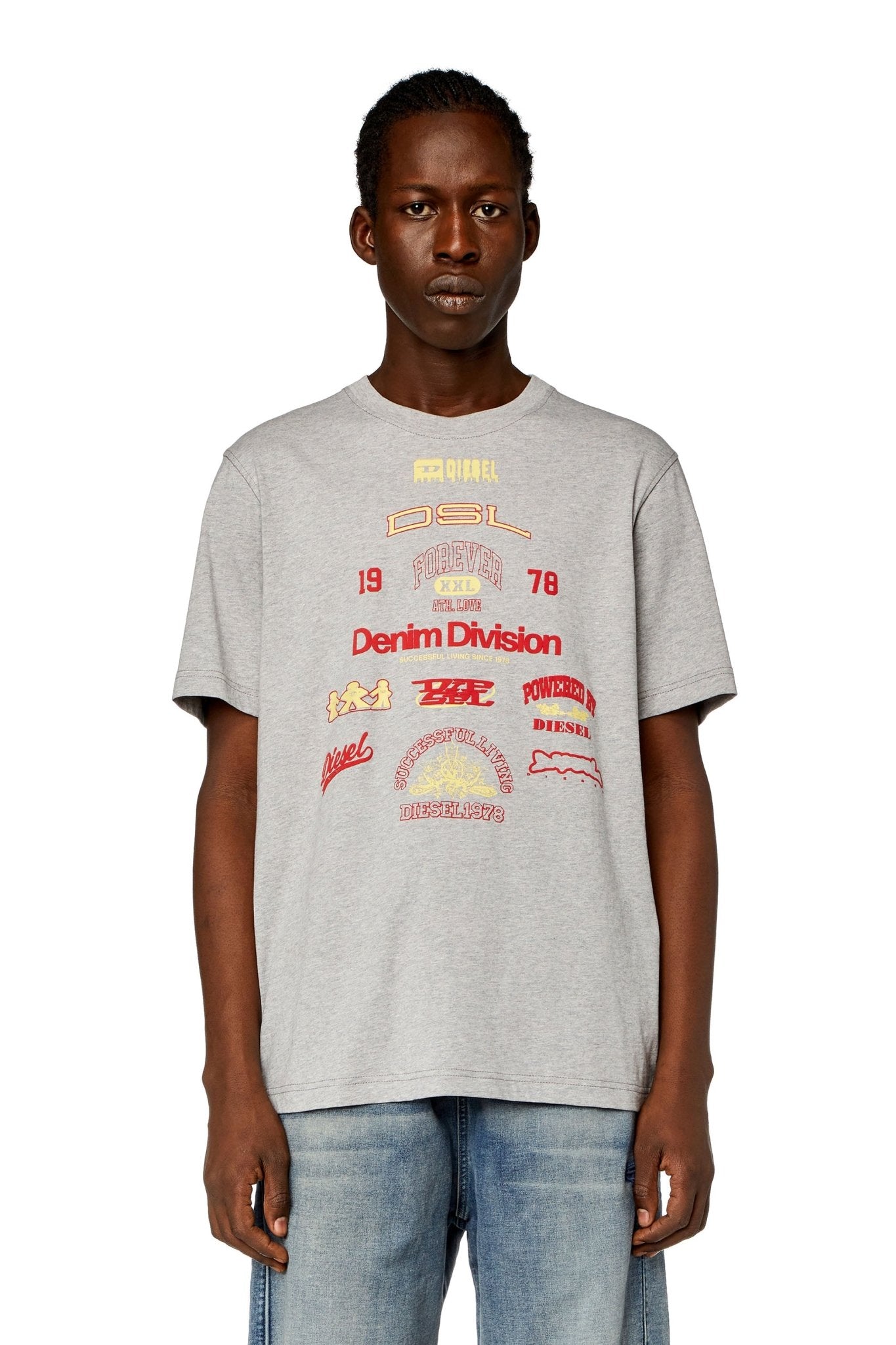 Diesel T Just N14 Men's Grey T-Shirt - Casual Wear, Street Style, Everyday Comfort