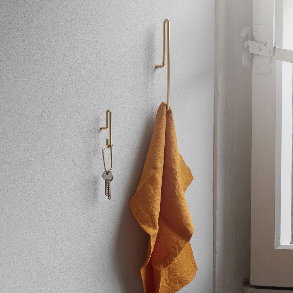 MOEBE Minimalist Wall Hook - Matt Gold Finish, Large Size - Perfect for Hanging Coats, Hats, and Decor in Modern Homes
