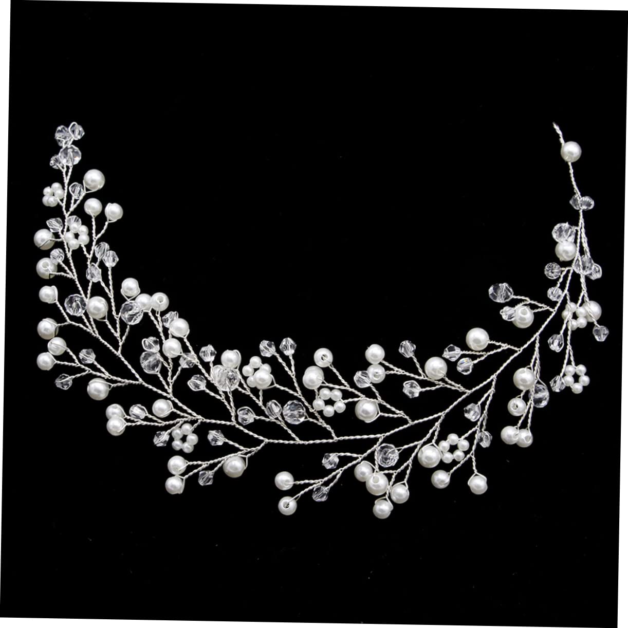 Pearl Headband for Brides - Wedding Hair Accessories for Women & Braids - Elegant Rhinestone Headdress