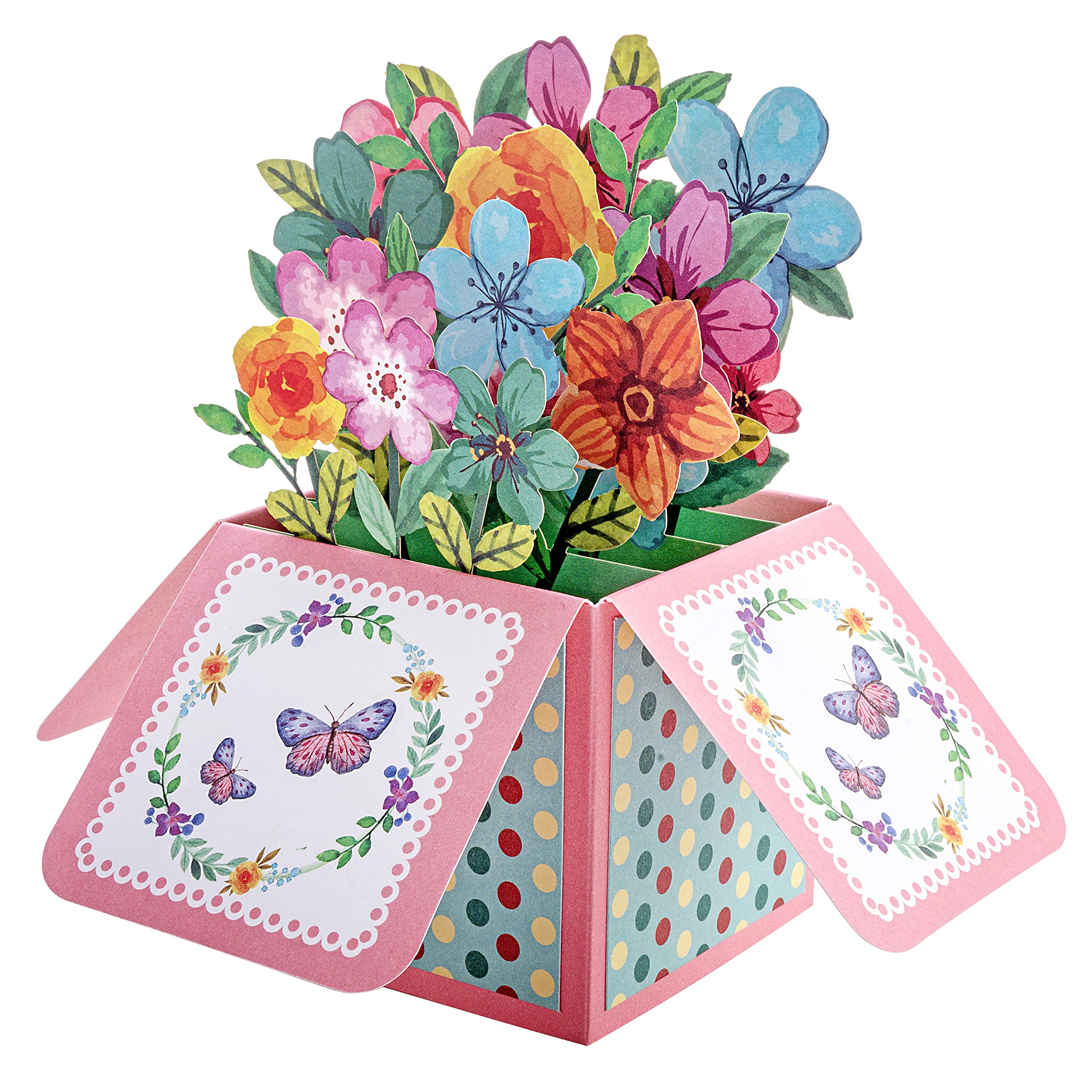 3D Pop Up Flower Bouquet Greeting Card for Mother's Day, Birthday - Handmade Exploding Box Card with Envelopes (Multicolor) - Perfect Gift for Mom, Wife, Grandma | Home Decor, Party Favors, Special Occasion Keepsake