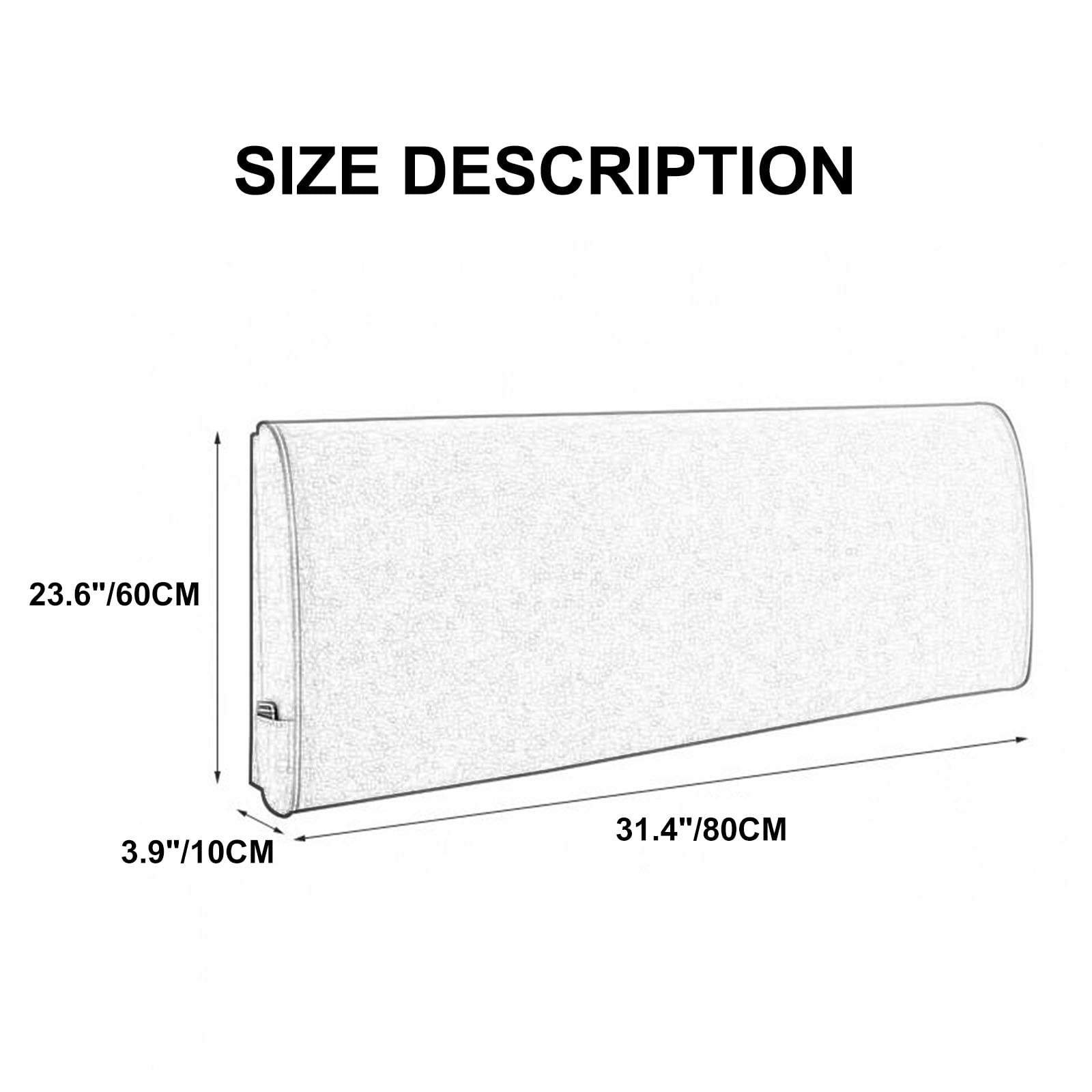 Queen Size Headboard Cushion - Soft Upholstered Bedside Pillow for Reading & Comfort (80x60cm/31.4x23.6