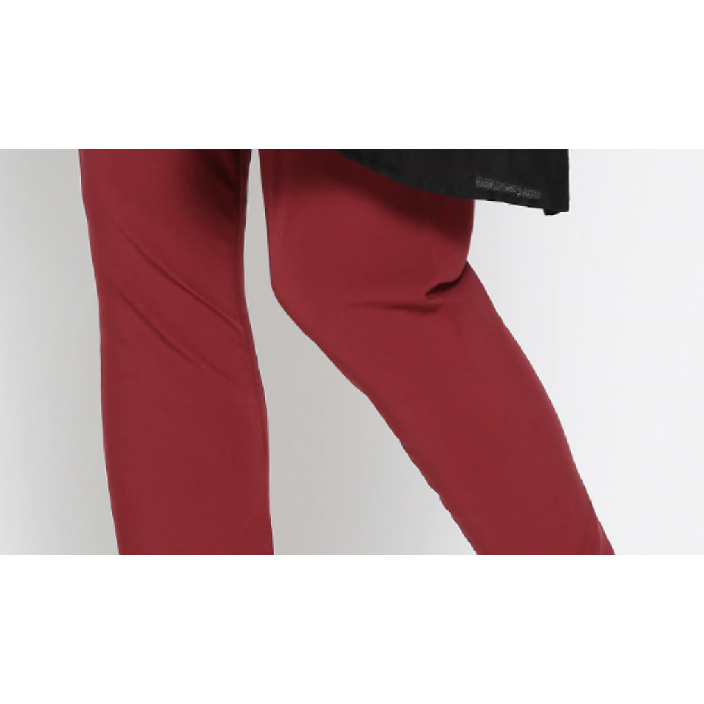 Maroon Leggings for Women - Stretchy Comfortable Yoga Pants, Churidar Style - Perfect for Workout, Yoga, Lounge & Daily Wear