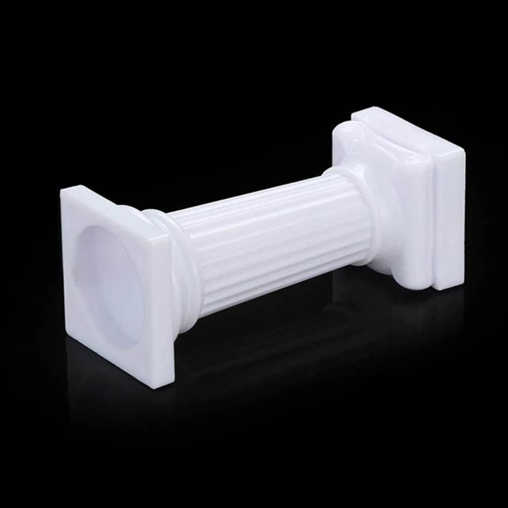 DOITOOL 4Pcs Roman Column Cake Stand Supports - White Plastic Wedding Cake Pillar Holders for Baby Shower, Birthday Party & Floral Arrangements - Durable Cake Decorations for Multi-Tiered Cakes and Centerpieces