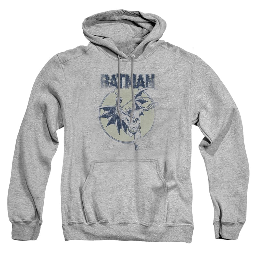 Trevco Batman Swinging Bat Unisex Adult Pullover Hoodie - Superhero Graphic Sweatshirt for Men & Women - Perfect for Cosplay, Halloween & Casual Wear
