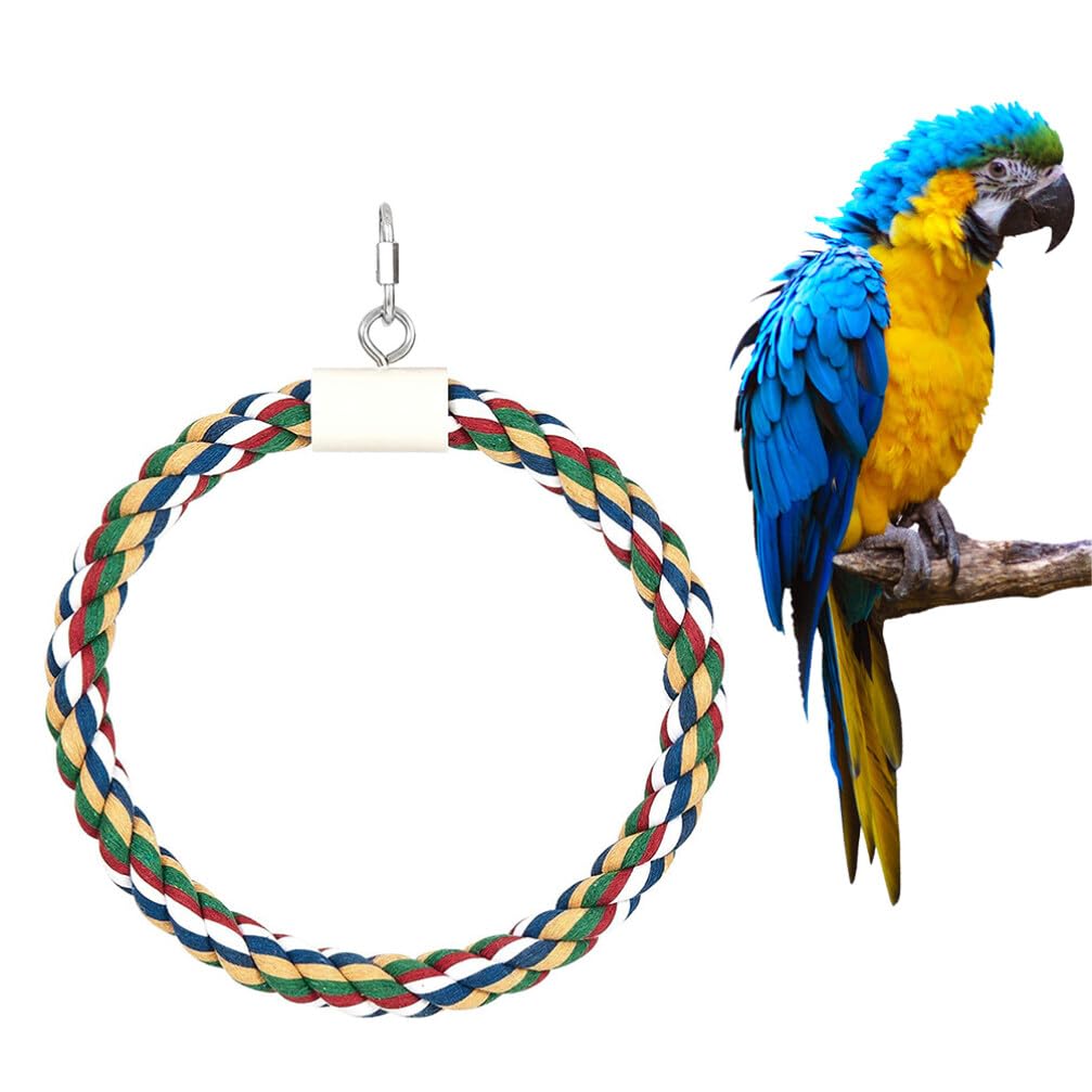 Balacoo Parrot Toys - Bird Cage Climbing & Biting Toys for Conures, Parakeets, Long Tail Birds - Cotton Rope Swing & Bungee Cord Accessories - Perfect for Playtime & Exercise in Bird Cages