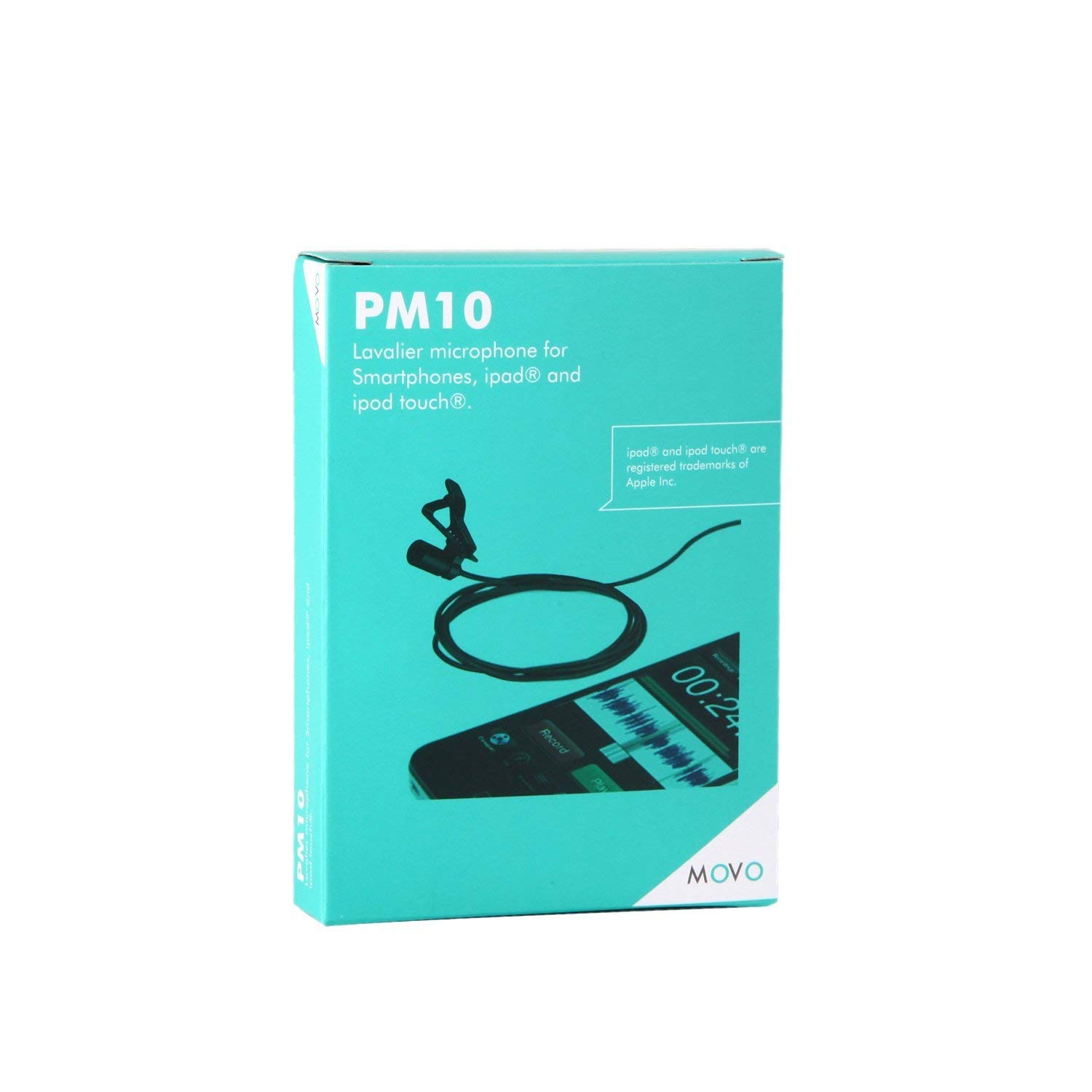 Movo PM10 Lavalier Mic for iPhone Android - Perfect for Podcast Vlog Interview