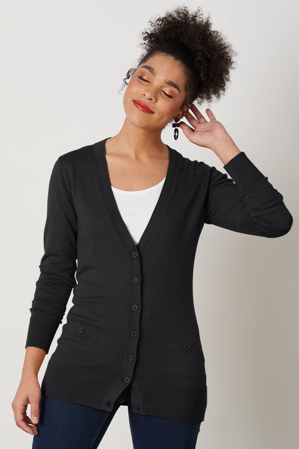 Fair Trade Organic Cotton Boyfriend Cardigan for Women - Cozy Oversized Sweater for Casual Outfits & Layering in Fall & Winter