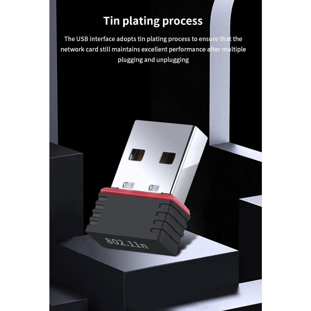 150Mbps Mini USB WiFi Adapter - Dual Band 2.4G/5G for PC Desktop - Home & Office Use