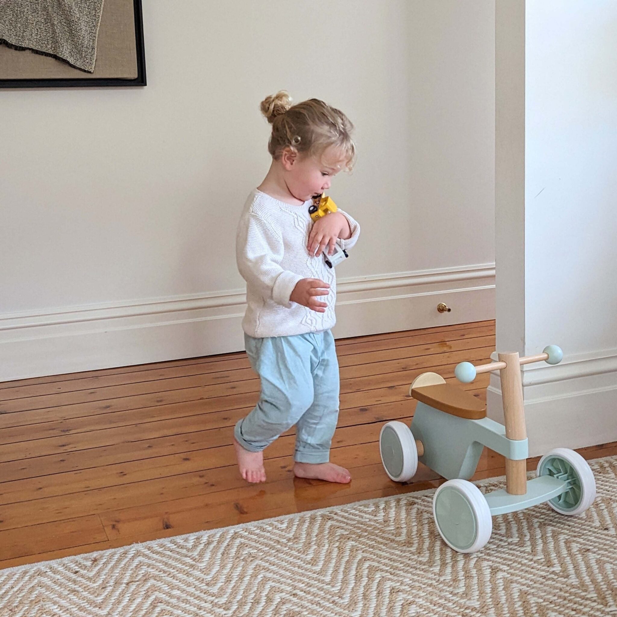 MOOVER Kids Ride On Bike - Green Toddler Push Bike for Boys & Girls Ages 1-3 | First Balance Bike for Early Learning & Outdoor Play