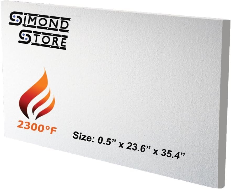 SIMOND STORE High-Temperature Ceramic Fiber Insulation Board - 1/2