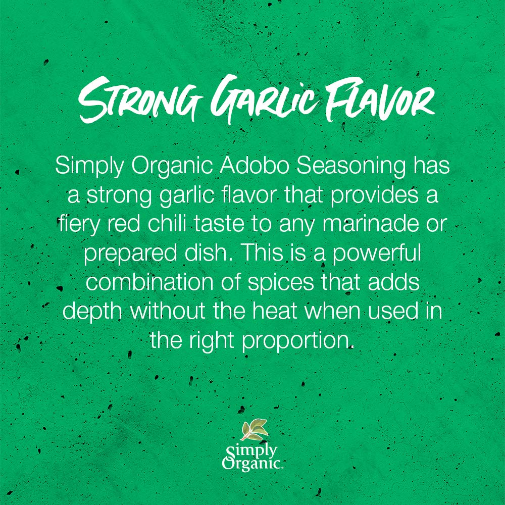 Simply Organic Adobo Seasoning - Certified Organic, Non-GMO, Gluten-Free | 4.41 oz (Pack of 6) | Perfect for Tacos, Rice, Chicken & Latin American Cuisine