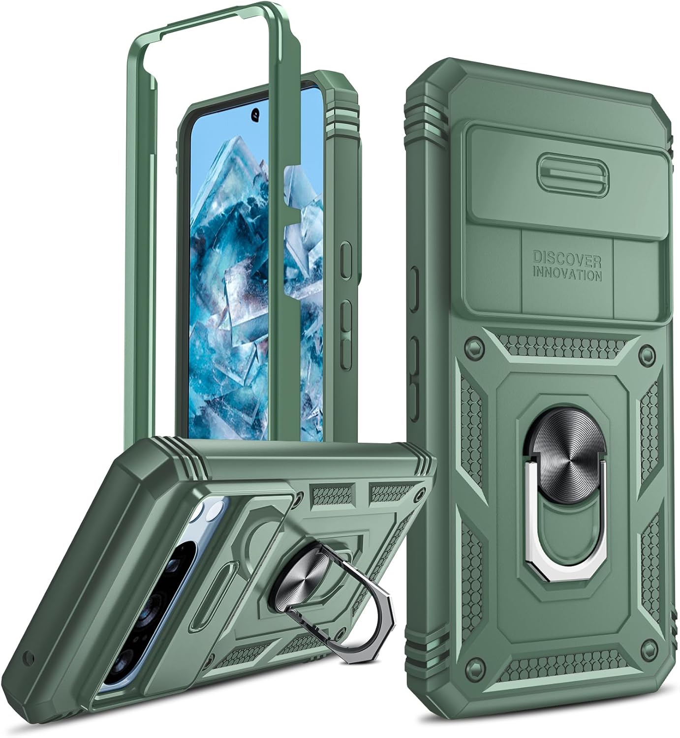 Google Pixel 8 Pro Case - Heavy Duty Armor Phone Cover with Kickstand, Shockproof & Drop Protection - Pink - Perfect for Outdoor Adventures & Daily Use