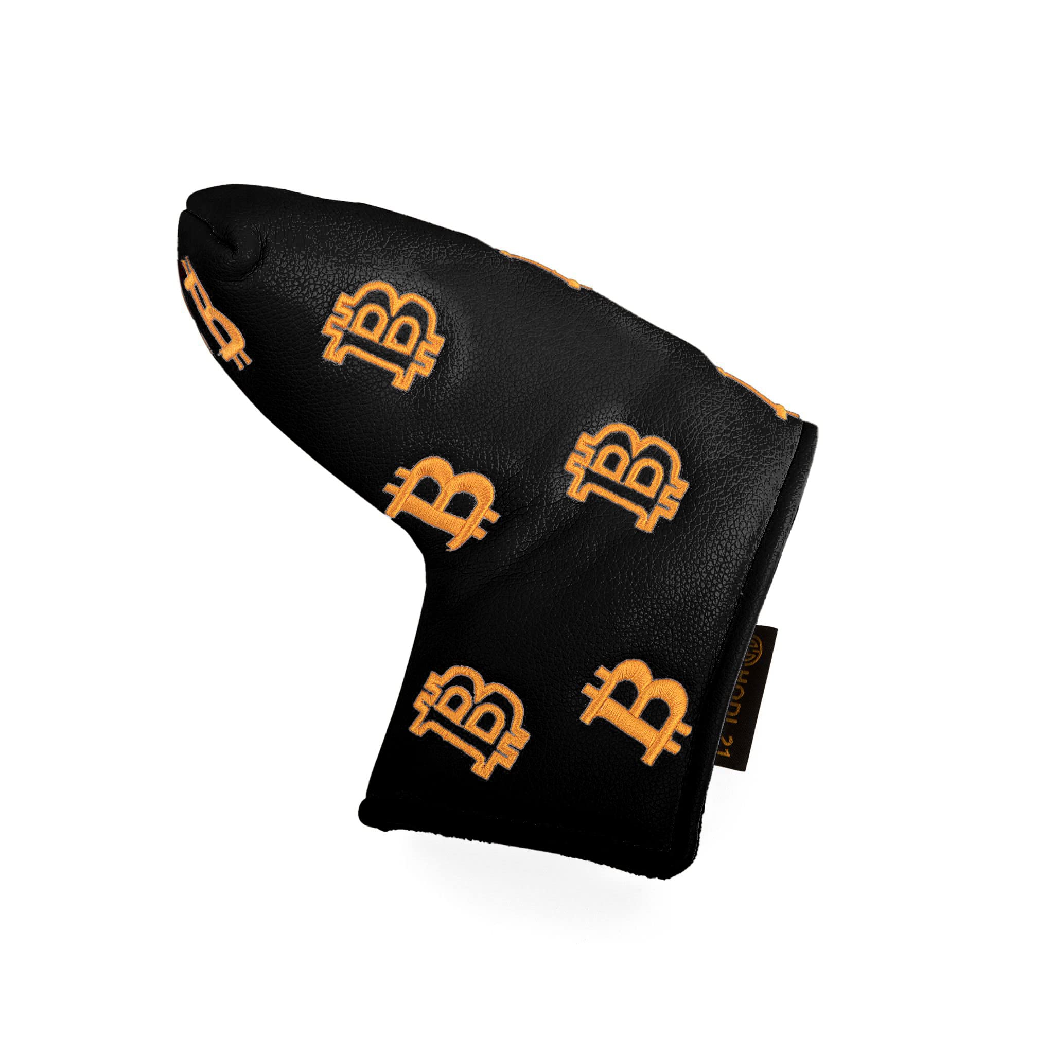 Bitcoin Golf Putter Cover for Blade Putters - Premium Golf Club Headcover for Protection - HODL 21 Golf Accessories (Black) - Perfect for Crypto Enthusiasts & Golf Lovers on the Course