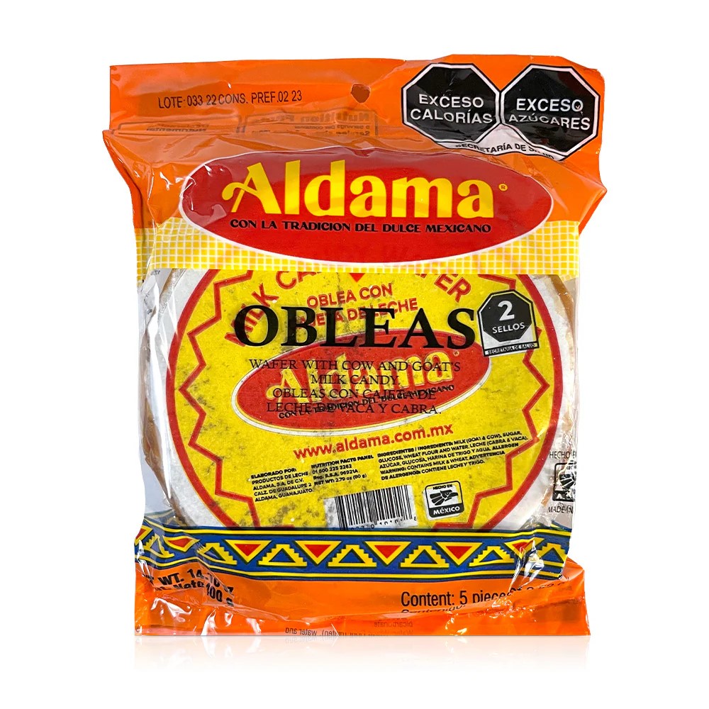Aldama Grande Oblea Wafers - 5 Count Bag | Authentic Mexican Dessert for Parties, Snacks & Gift Giving