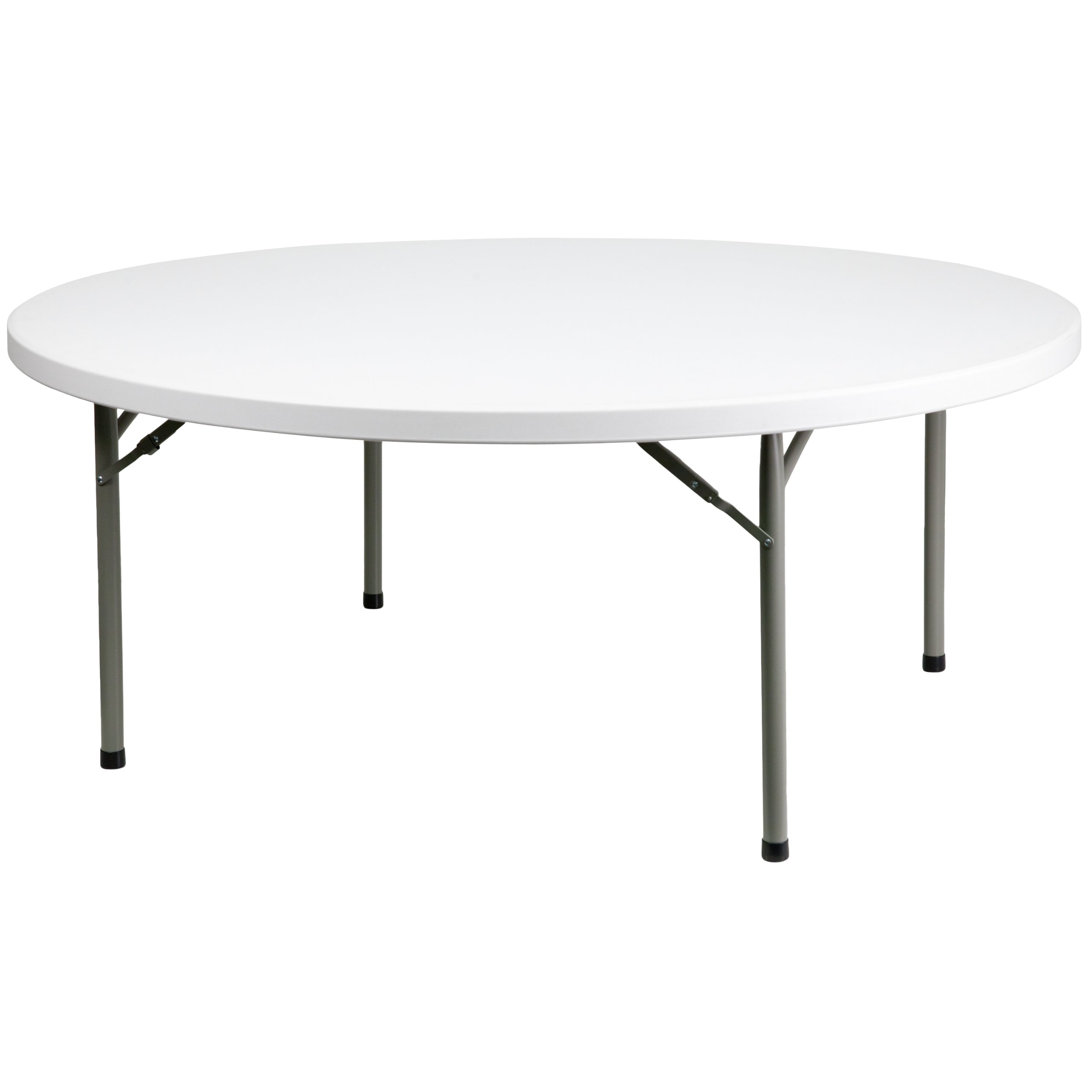 Flash Furniture Elon 6-Foot Round Plastic Folding Table - Portable Banquet Table for Parties, Events & Gatherings - Indoor/Outdoor Use - White | Perfect for Weddings, Picnics, BBQs & Tailgating