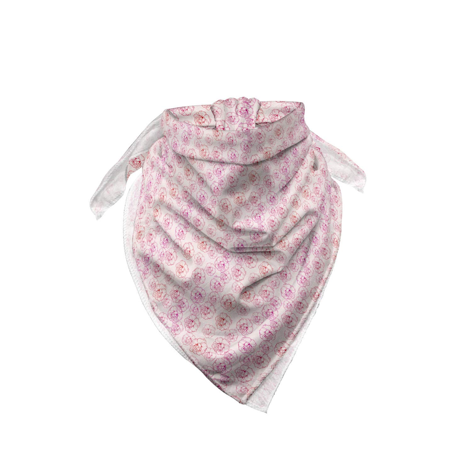 Ambesonne Romantic Bandana - Outline Rose Petals Design, Unisex Head & Neck Scarf for Men & Women | Perfect for Outdoor Activities, Concerts, and Fashion Accessories