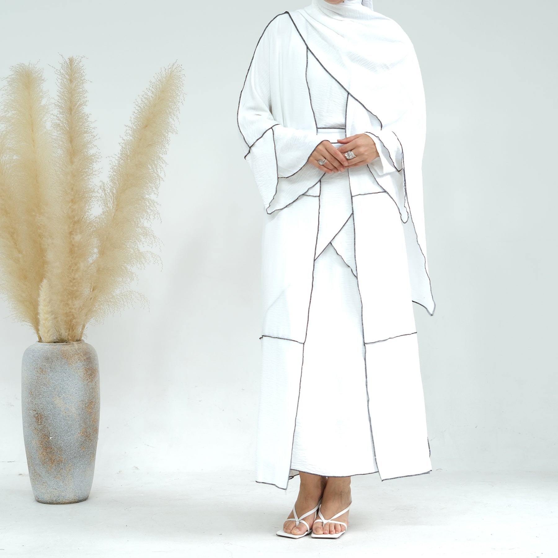 Nadia 4-Piece Abaya Set in White | Modest Islamic Prayer Dress for Women | Perfect for Eid, Ramadan & Mosque