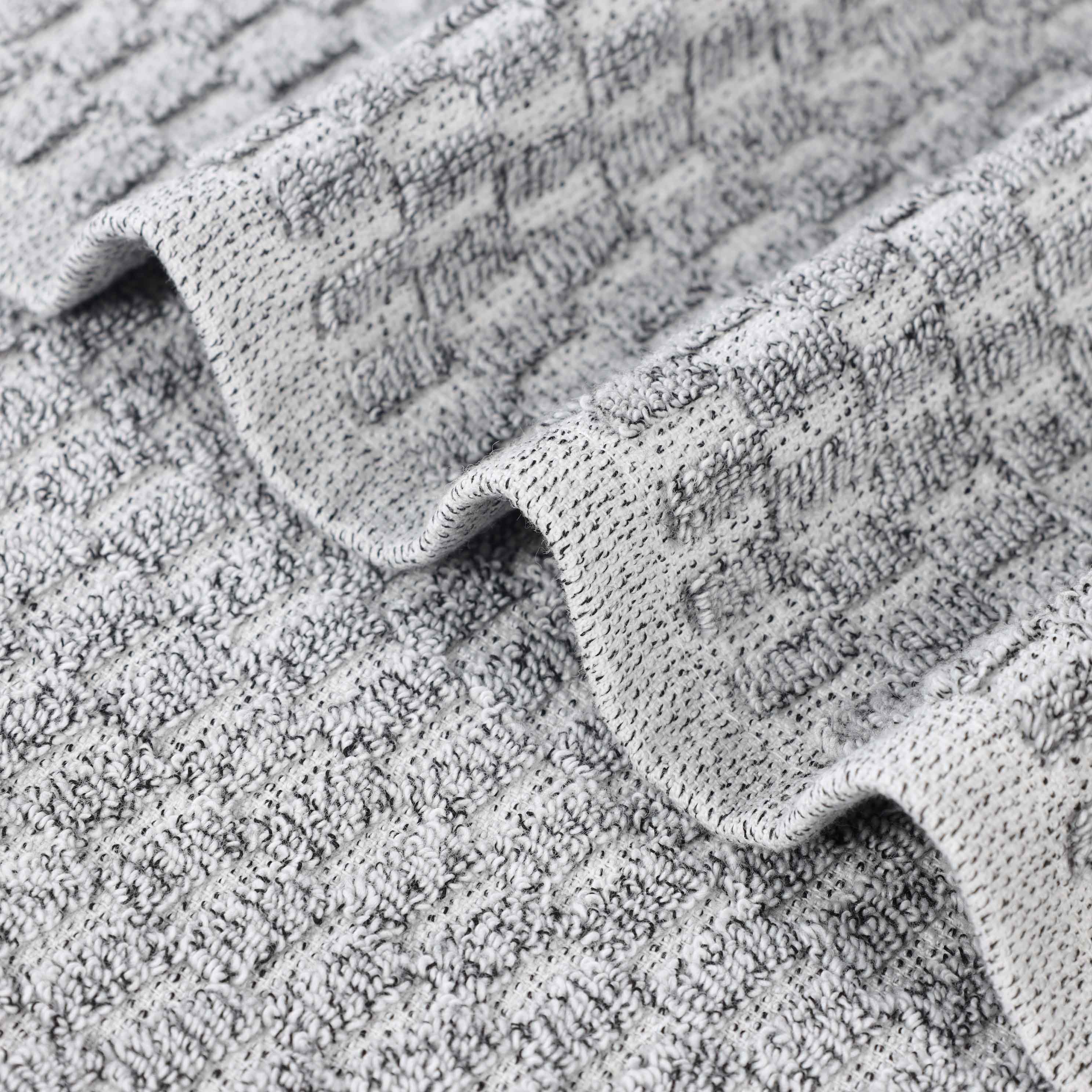 Premium Juno Cotton Blend Medium Weight Checkered Border Bath Towels - Ultra Absorbent & Soft, Set of 2 (Grey/White) | Luxury Bath Sheets for Spa, Hotel & Home Use