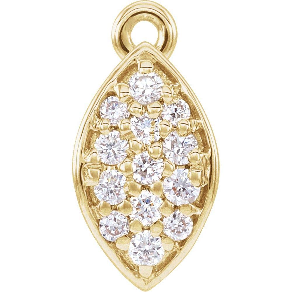 0.06 Cttw Diamond Geometric Facet Triangle Dangle Charm Pendant - Small 3.9mm Width - Perfect for Necklaces, Bracelets & Jewelry Making - Elegant Gift for Women