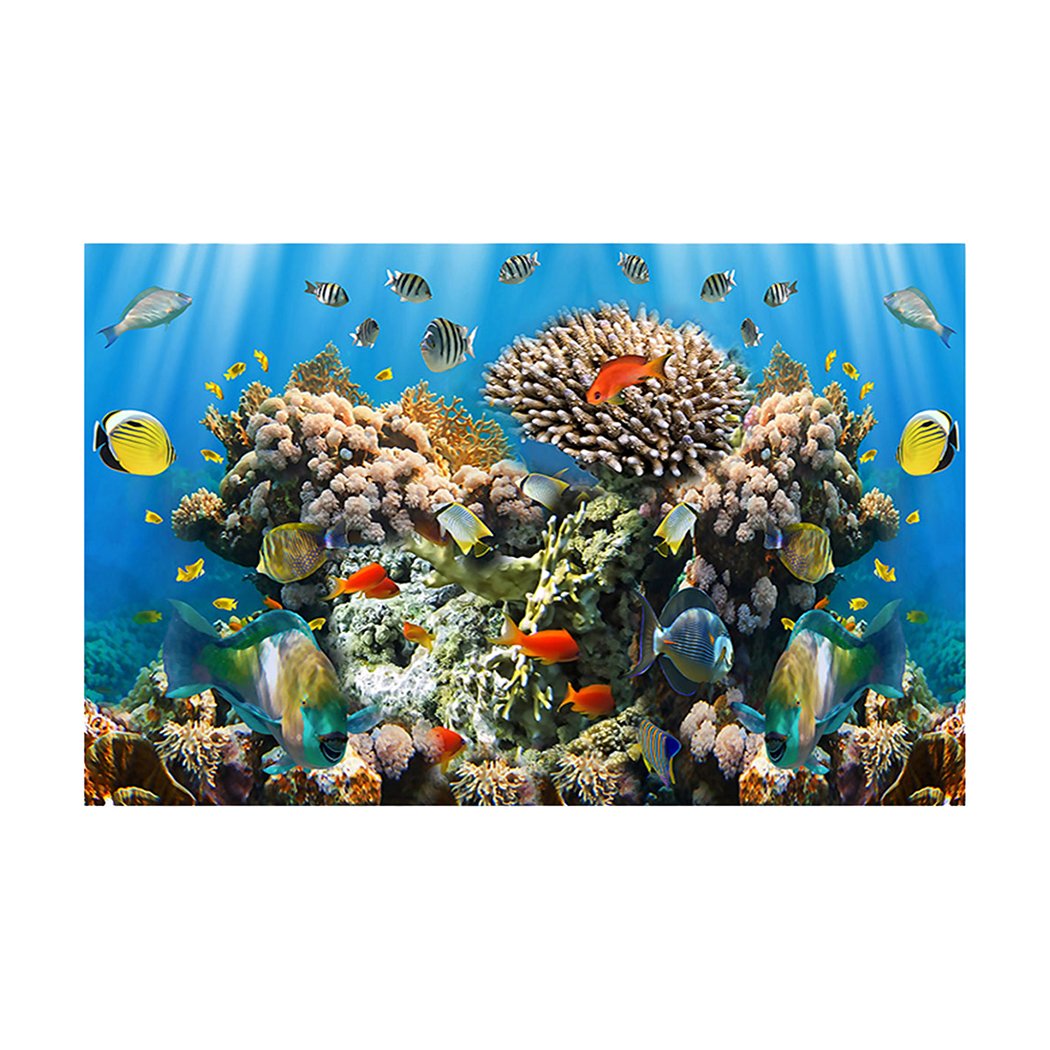 Dolphin Aquarium Backdrop Sticker - PVC Adhesive Decor for Fish Tanks