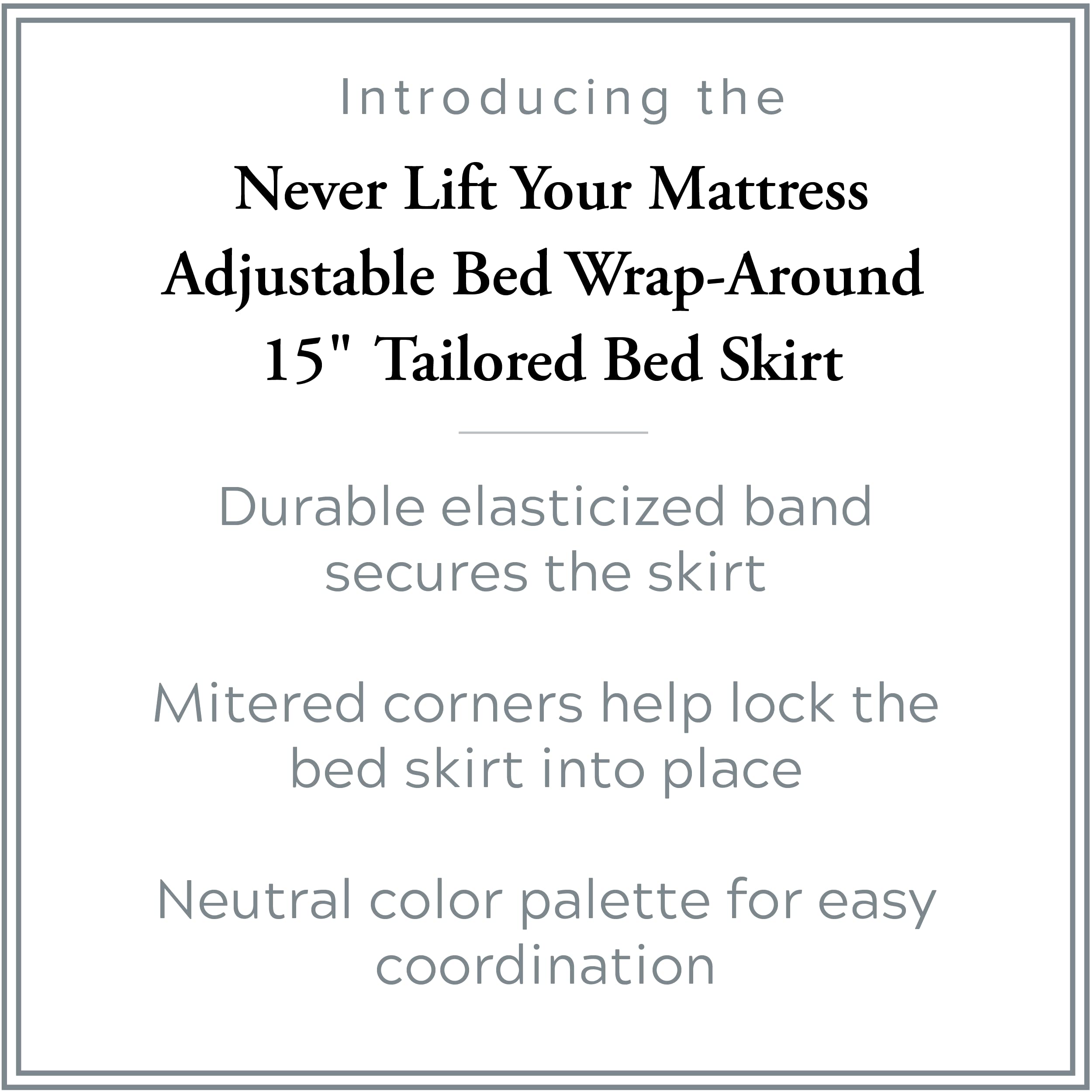 Microfiber Bed Skirt for Adjustable Beds - 15 Inch Drop, Tailored Wrap-Around Design, Full Size, White - Perfect for Modern Bedrooms & Guest Room Styling