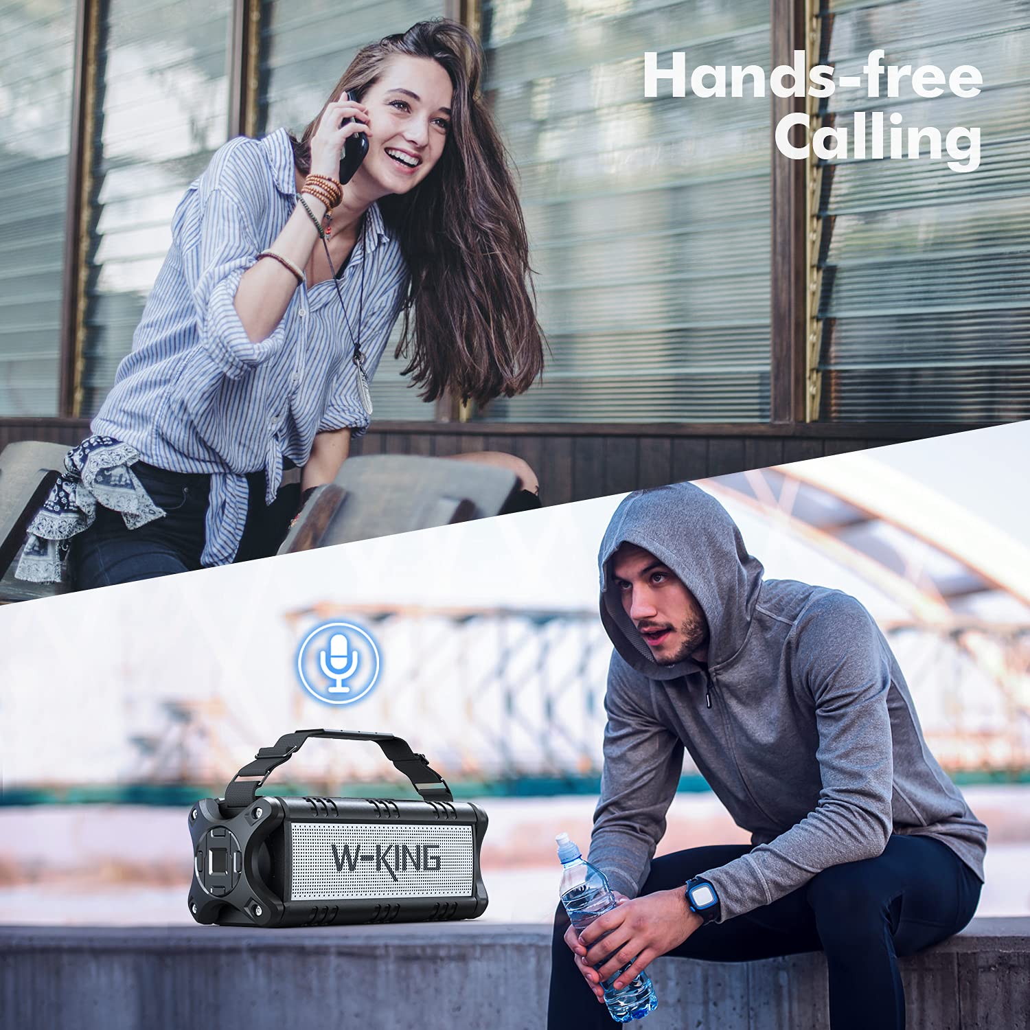 W-King 90W Peak Portable Bluetooth Speaker with Deep Bass & IPX6 Waterproof - Wireless Outdoor Boombox with 40H Playtime, Subwoofer, EQ & Stereo Pairing for Camping, Beach, Backyard, Pool Parties & Travel Adventures