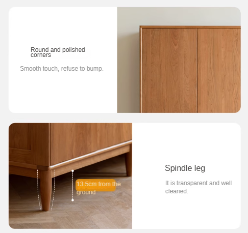 Solid Oak and Cherry Wood Wardrobe - Elegant and Durable Closet for Bedroom, Living Room, or Walk-In Closet Storage