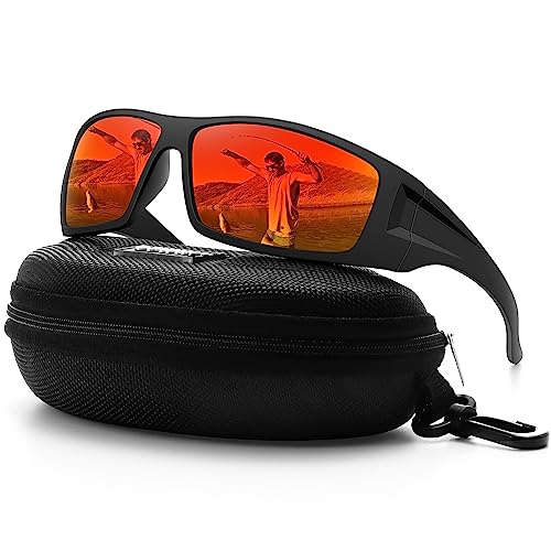 Matte Black Frame/Red Mirror Lens