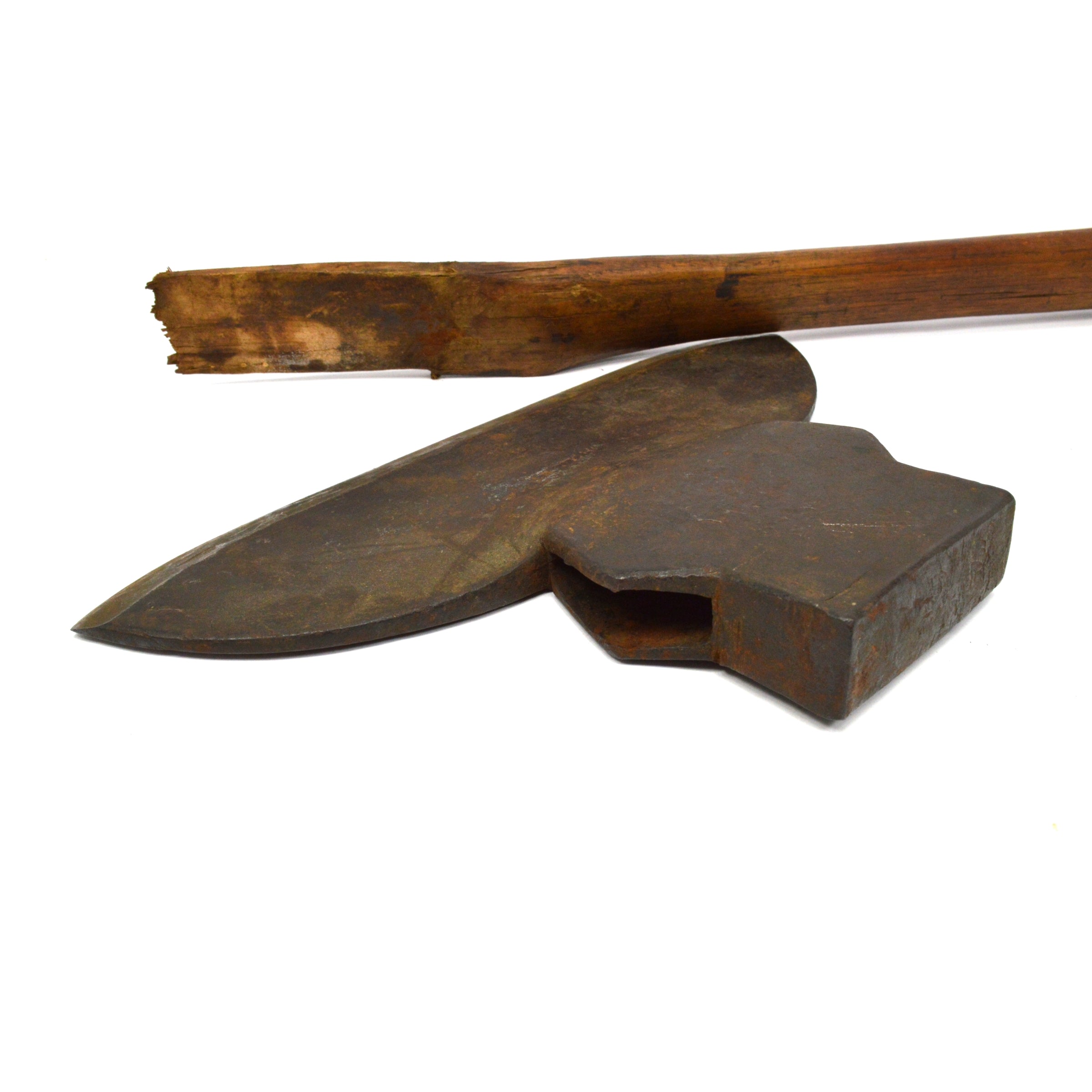 Vintage Broad Hewing Axe with Partial Makers Mark - Michigan Pattern 13