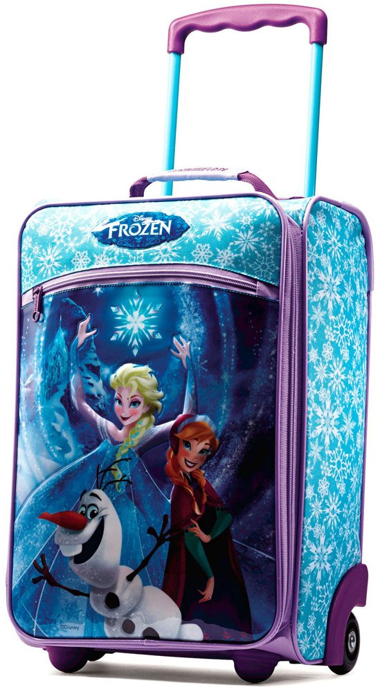 Disney Frozen Kids 18 Inch Softside Upright Luggage - Lightweight Carry-On Suitcase for Travel, School Trips & Sleepovers | Frozen Character Design
