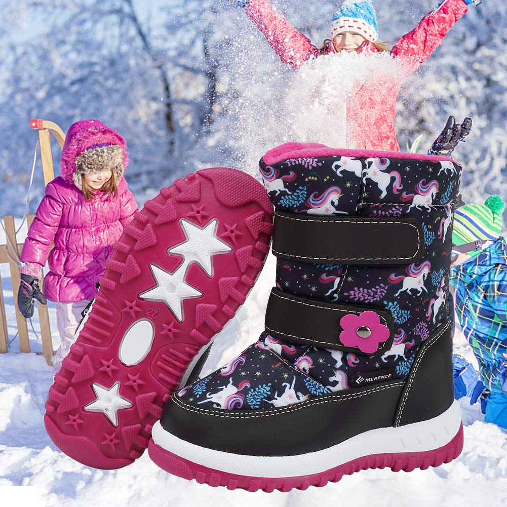EQUICK Waterproof Winter Snow Boots for Boys & Girls - Lightweight Kids Boots with Warm Fur Lining (Toddler/Little Kid/Big Kid) - Perfect for Outdoor Play & Cold Weather Activities