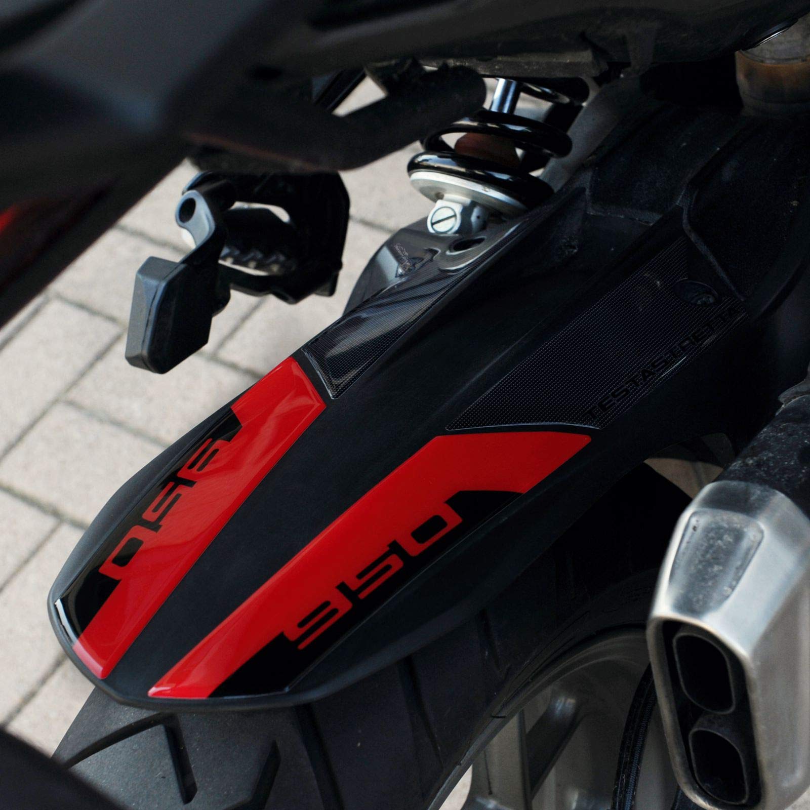 Ducati Multistrada 950 3D Motorcycle Stickers - Impact & Scratch Resistant Rear Fender Protector | High-Quality Italian Made Resin Decals | Perfect for Bike Customization & Off-Road Protection
