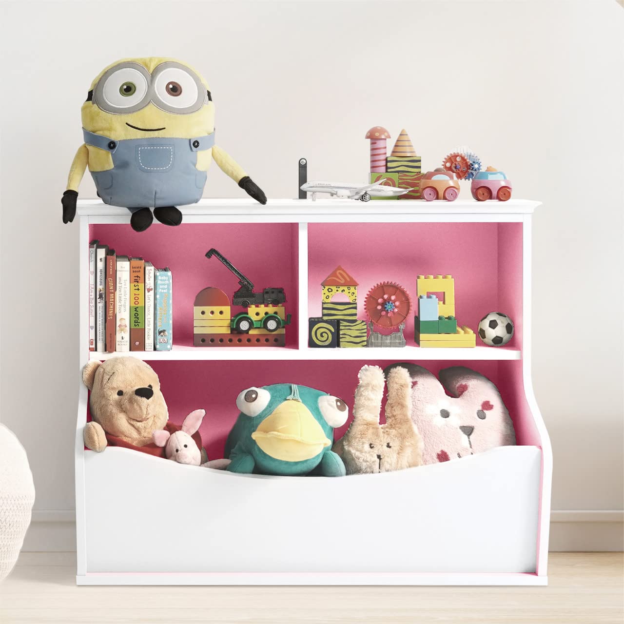 CAPHAUS Kids' Toy Storage Organizer - 6-Cube Open Shelf Bookcase for Nursery, Playroom & Closet | Multifunctional Toy & Book Storage Cabinet with Bins | Perfect for Home Organization & Montessori Play Spaces