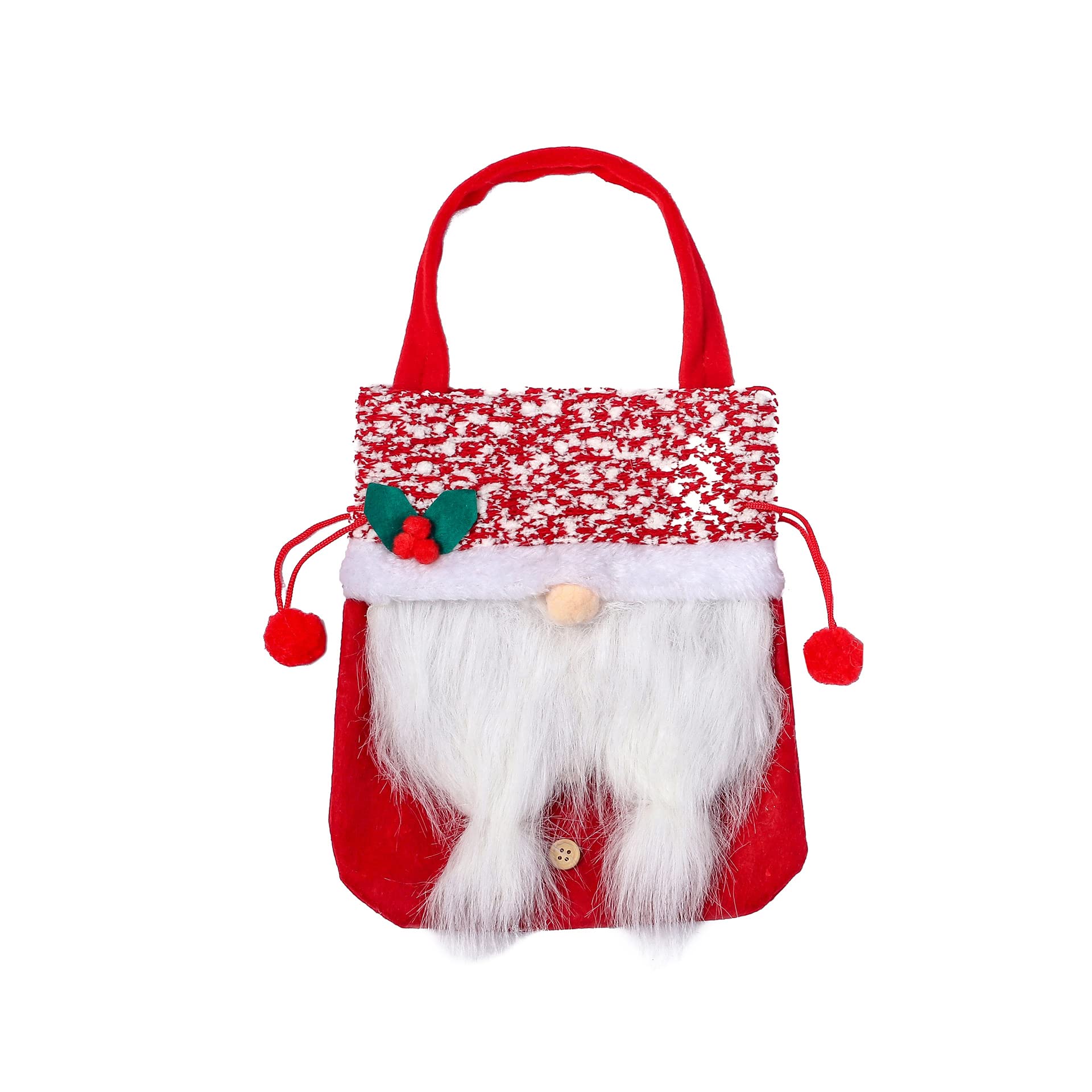 2PCS Santa Claus Drawstring Christmas Candy Bags - Festive Holiday Gift Bags for Candy, Treats & Small Gifts - Perfect for Christmas Decorations, Party Favors & Stocking Stuffers