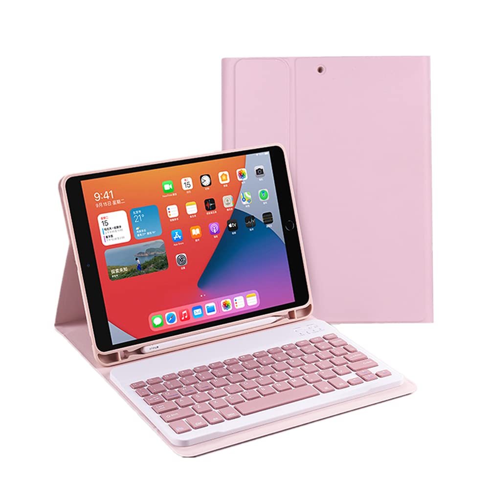 Magnetic Detachable Bluetooth Keyboard Case for iPad Air 4 (10.9 Inch) with Color Keycaps - Pink | Perfect for Work, Study & Travel | Compatible with iPad Air 4th Generation