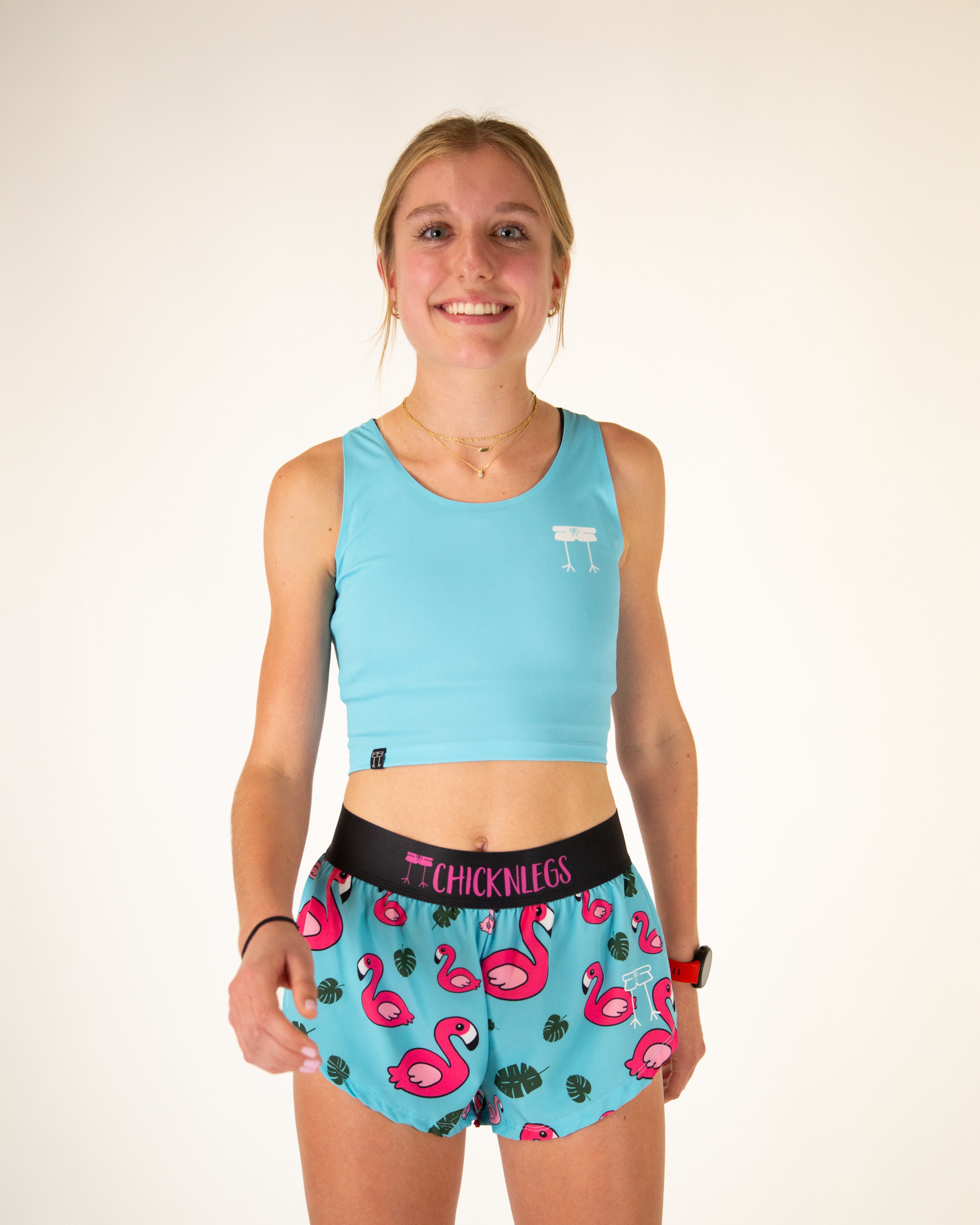 Sky Blue PWR Crop Top for Women - Trendy Workout & Gym Tank Top - Comfortable & Breathable Fitness Shirt for Running, Yoga & Casual Wear