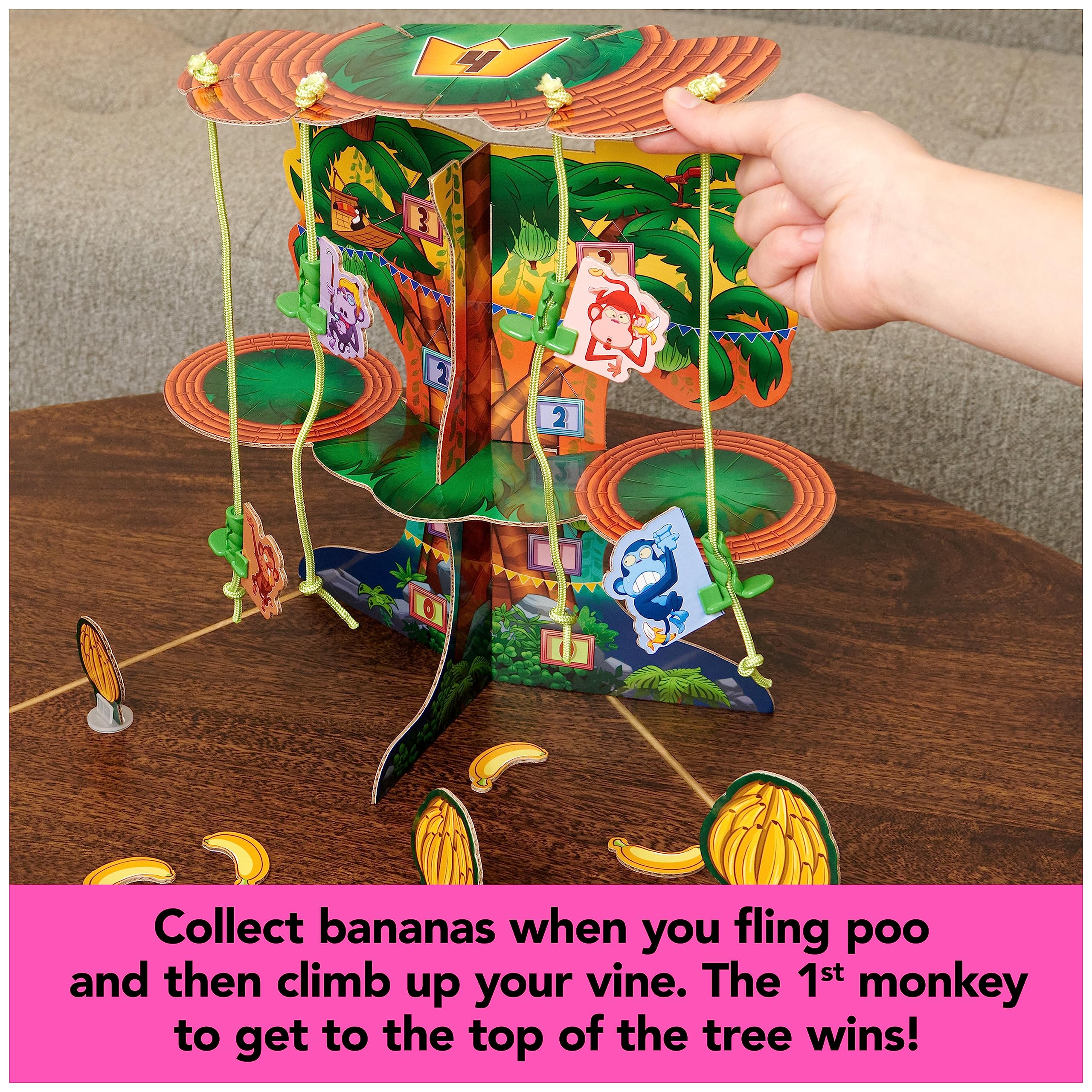 Spin Master Monkey See Monkey Poo Kids Board Game - Interactive Family Game with Banana-Scented Squishy Dough, Fun Sensory Toy for 2-4 Players Ages 4+ - Perfect for Birthday Parties & Family Game Nights