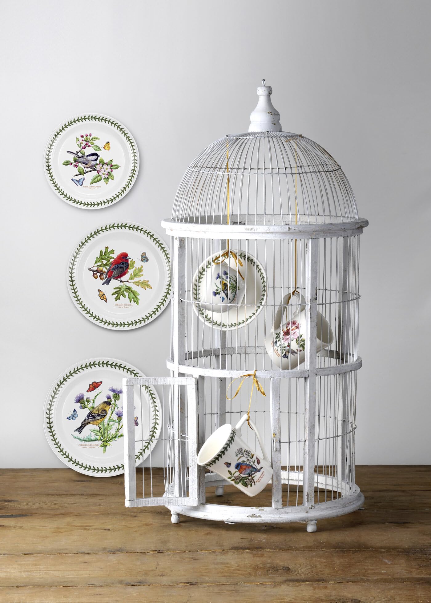 Portmeirion Botanic Garden Birds Collection Salad Plates Set of 6 - 8.5 Inch Earthenware Plates with Beautiful Bird Designs | Dishwasher & Microwave Safe | Made in England | Perfect for Dinner Parties, Garden Tea Time & Home Decor