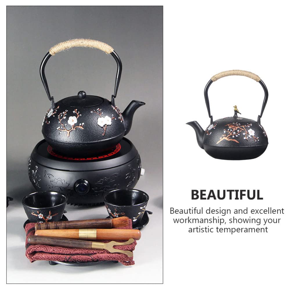Premium Hemoton Enamel Iron Teapot - Stovetop Whistling Kettle for Tea & Water Boiling - Durable Kitchen & Household Teakettle for Gas, Electric & Induction Cooktops - Perfect for Home, Office & Outdoor Tea Brewing