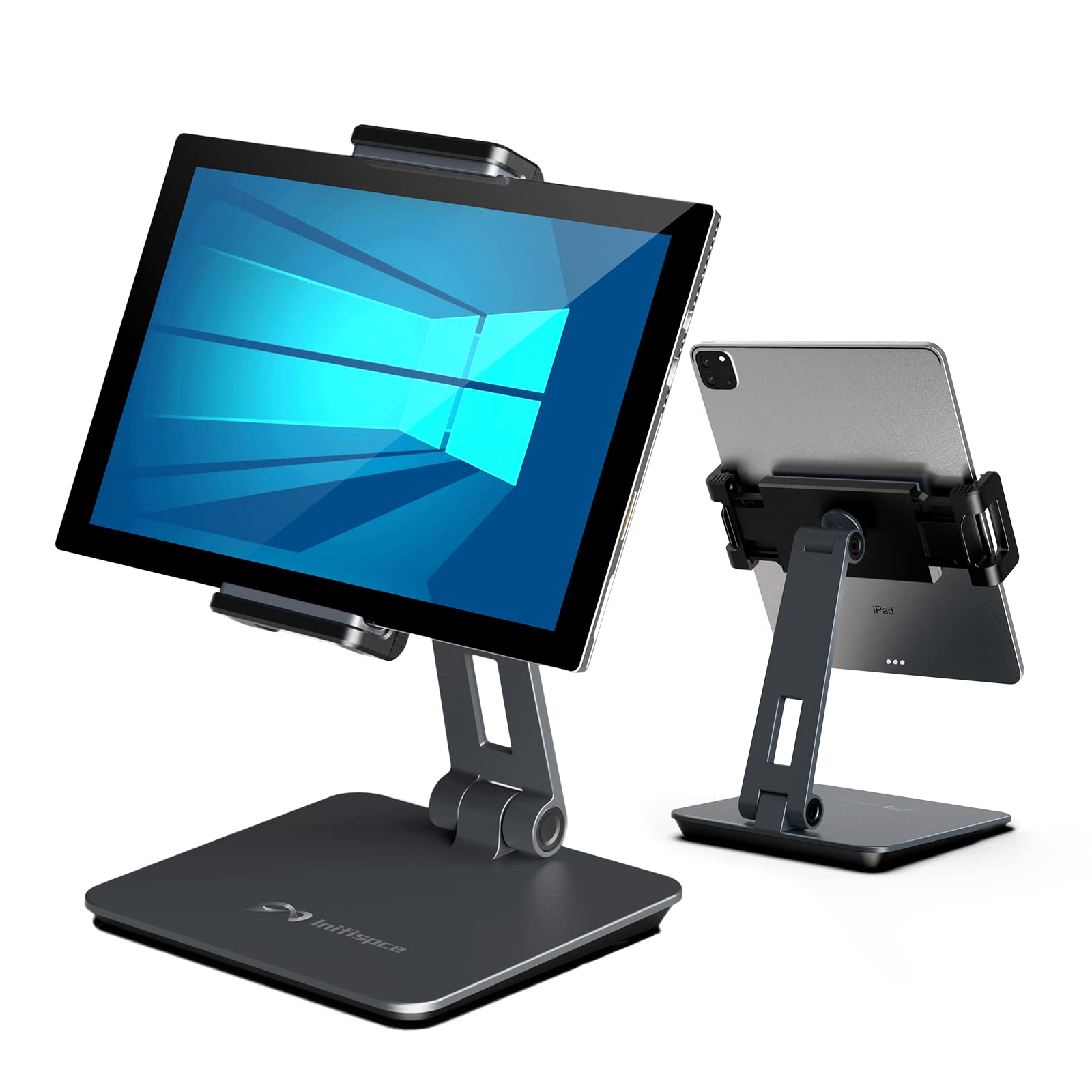 Premium Heavy-Duty Aluminum Alloy Tablet Stand for Surface Pro, iPad Pro 12.9/11, iPad Air/Mini & Samsung Galaxy Tabs (4.7