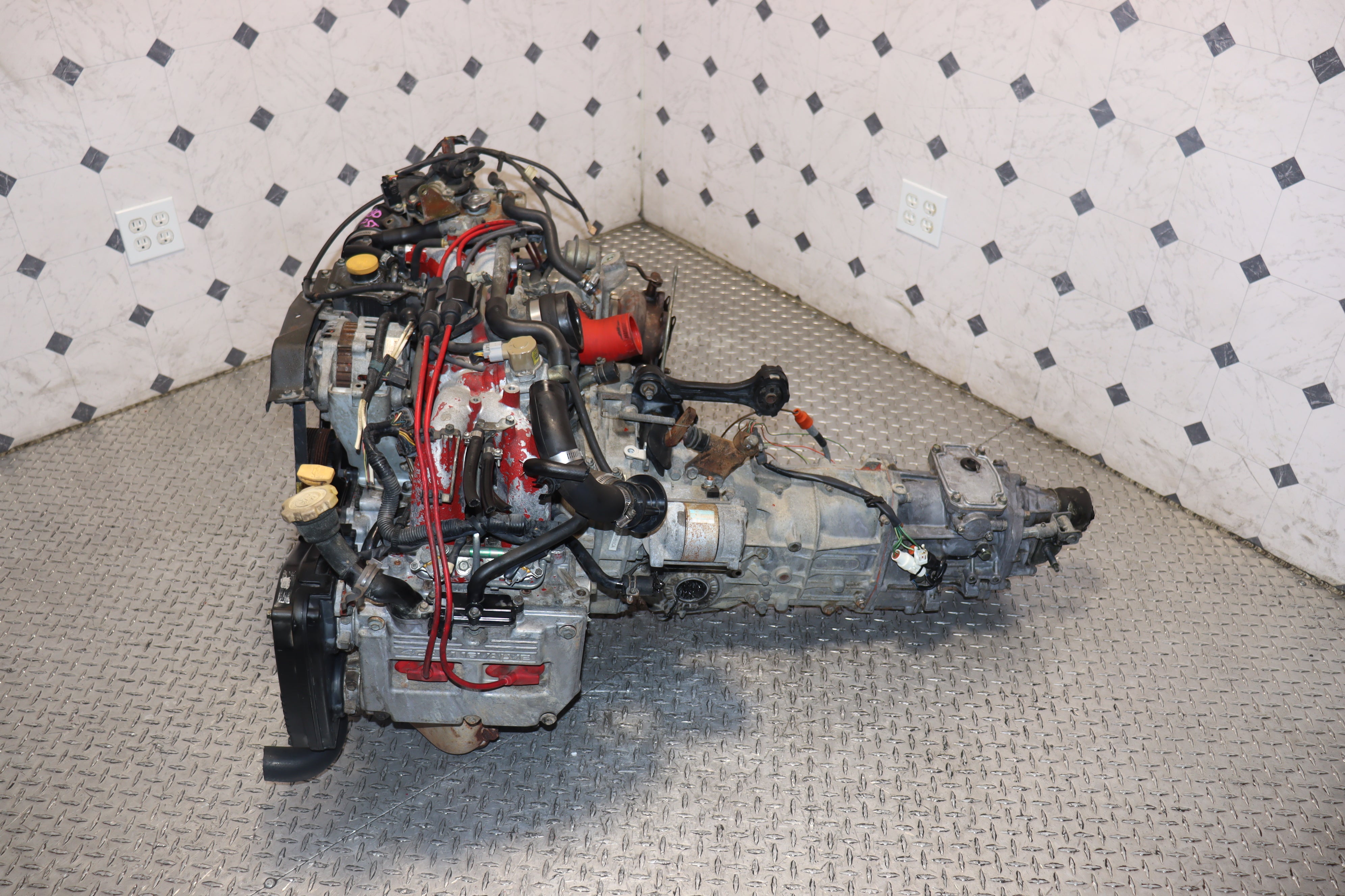 JDM EJ207 Turbo Engine with 5-Speed Manual Transmission - High Performance Subaru Engine for Racing, Drifting & Engine Swap Projects