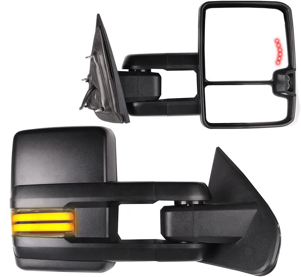 CCiyu Towing Mirrors for Chevy Silverado & GMC Sierra 1500/2500/3500 (2014-2018) - Durable Side View Replacement Mirrors for Enhanced Visibility & Safety - Perfect for Towing, Camping & Off-Road Adventures